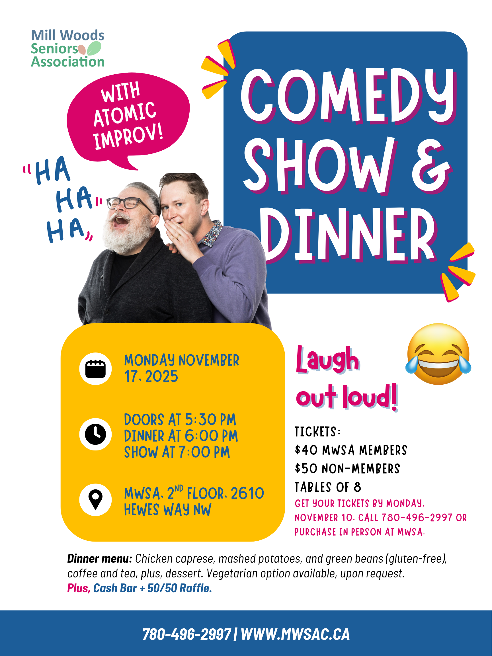 mwsa comedy and dinner night november 2025