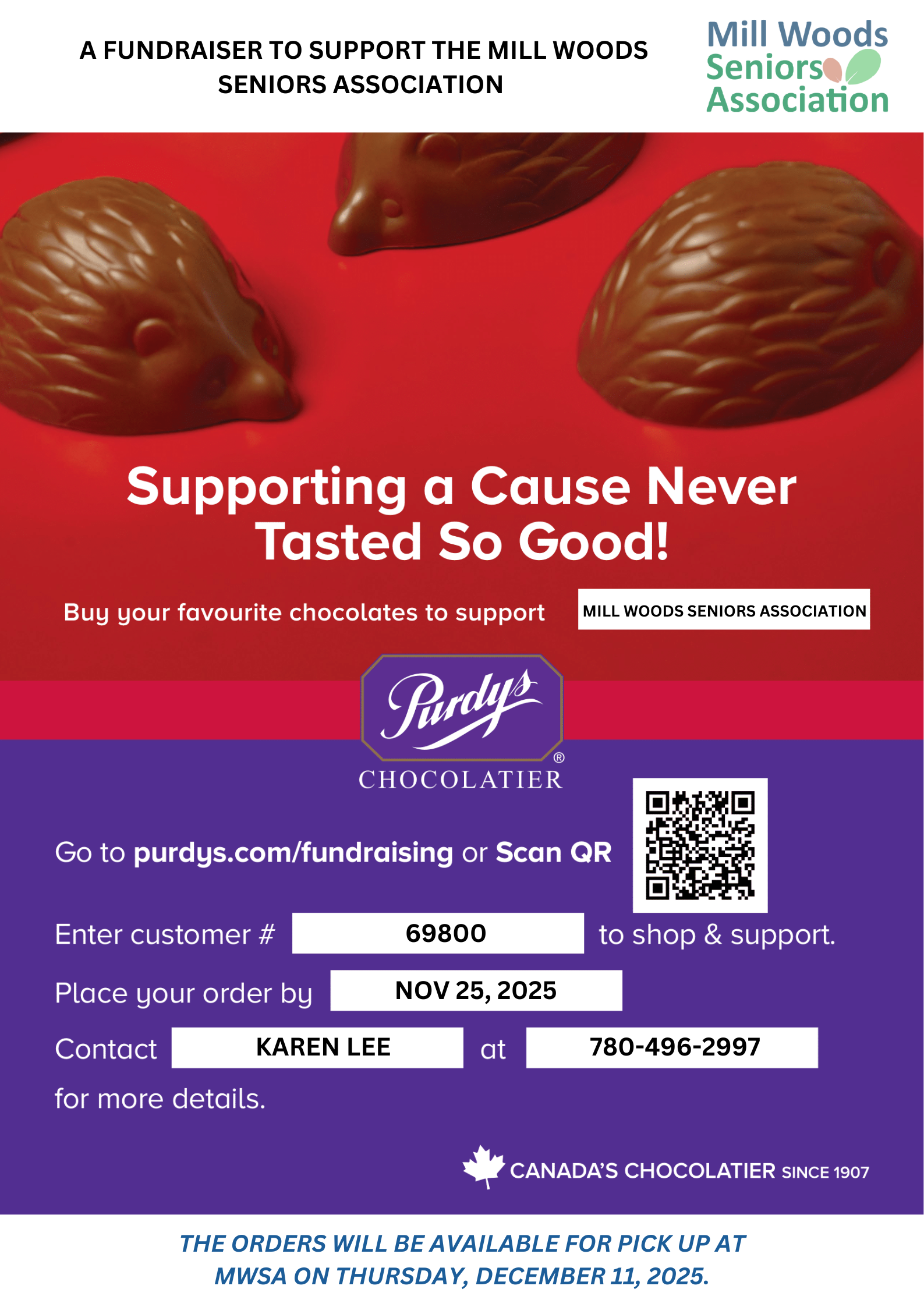 mwsa purdys chocolate fundraiser november 2025